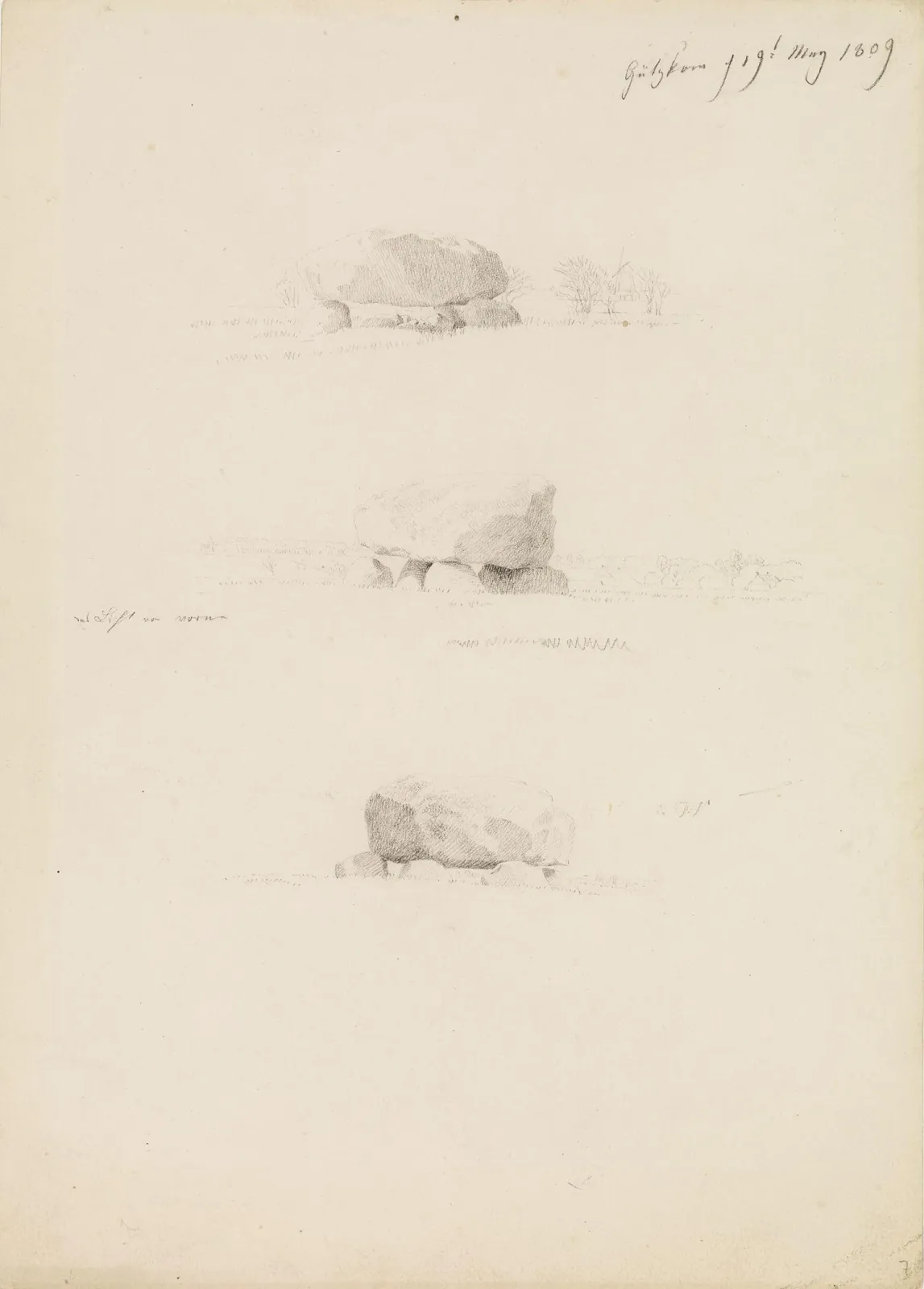 Étude de dolmens près de Gützkow, Caspar David Friedrich