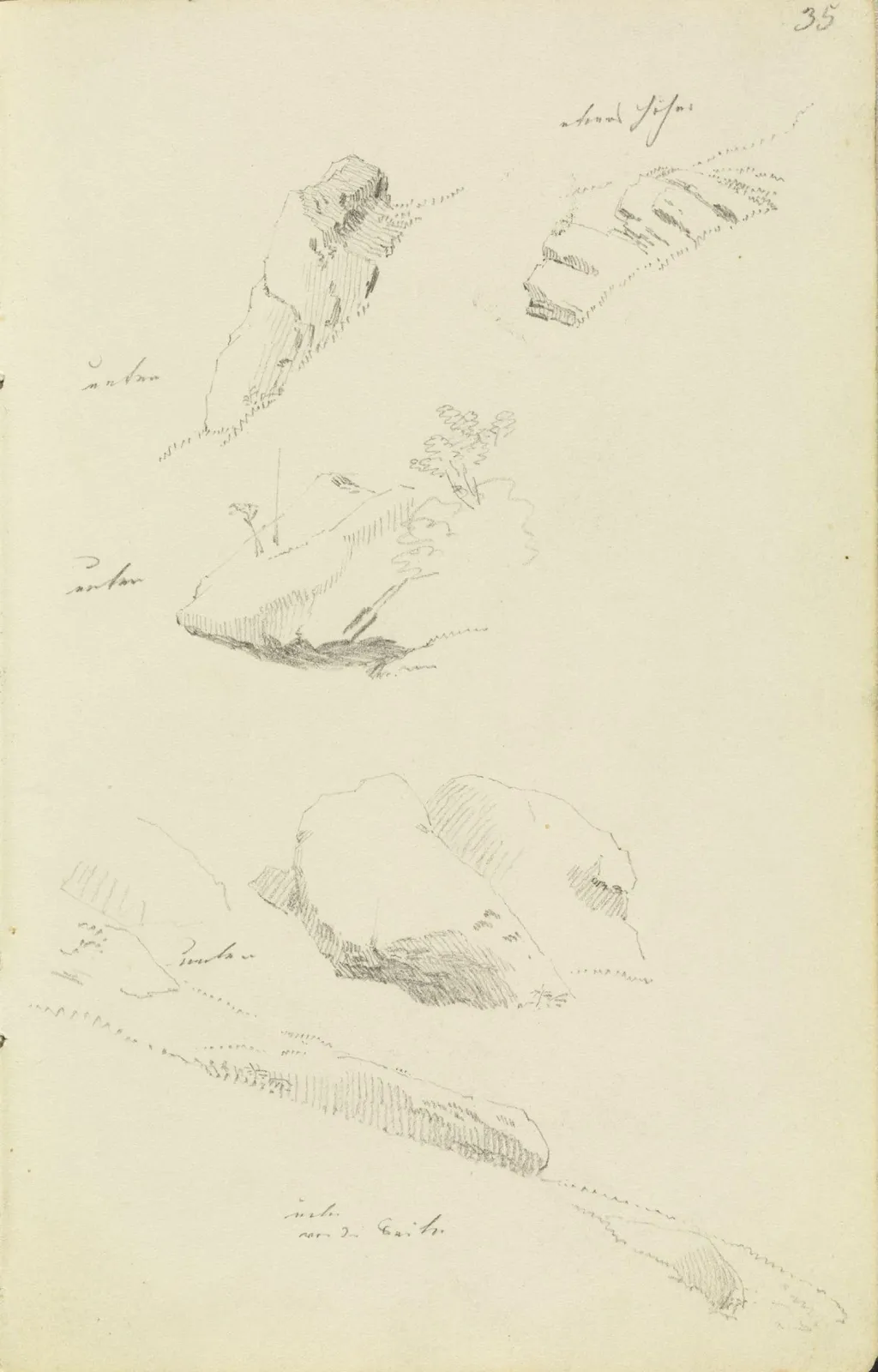 Études de rochers, Caspar David Friedrich