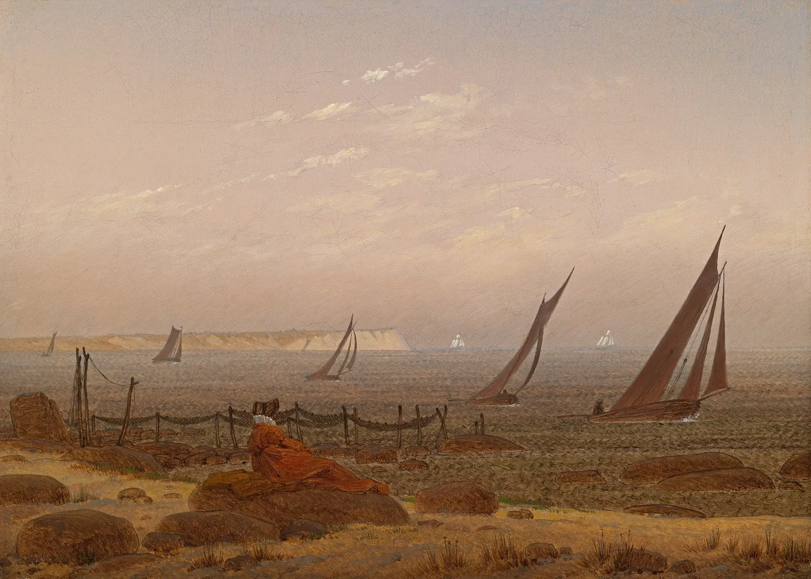 Femme sur la plage de Rügen, Caspar David Friedrich