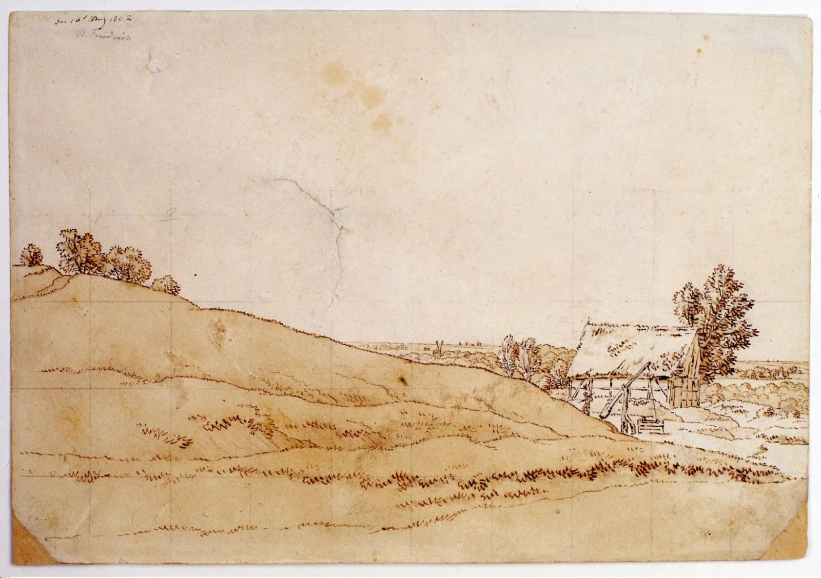 Cabane et puits à balancier sur l'île de Rügen, Caspar David Friedrich