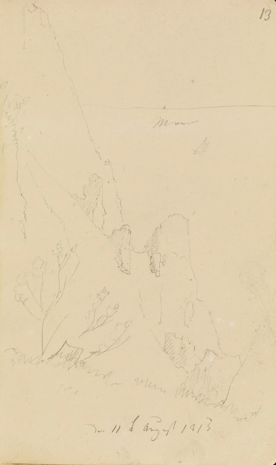 La Petite Stubbenkammer sur l'île de Rügen, côté gauche, Caspar David Friedrich