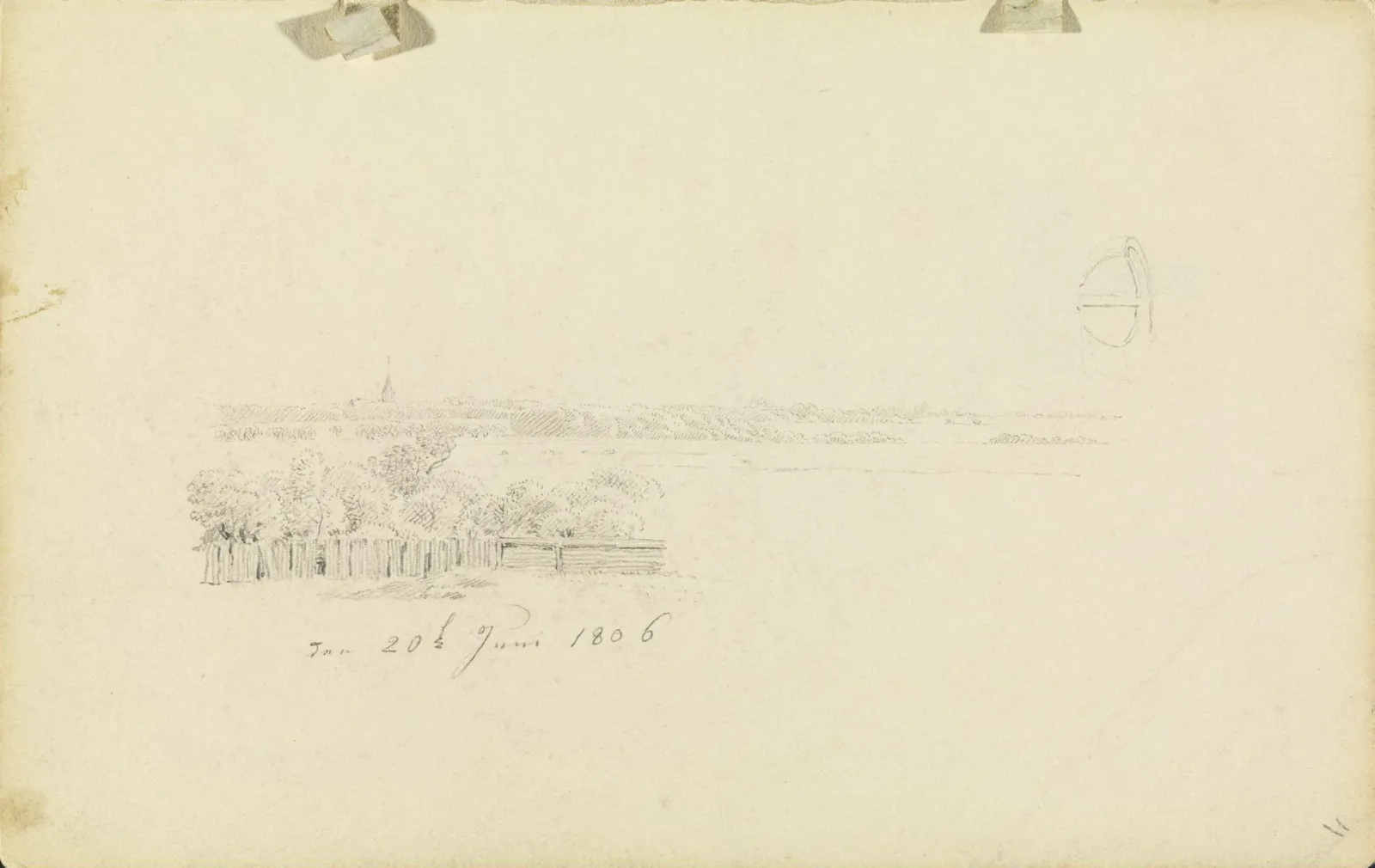 Paysage côtier avec une église, Caspar David Friedrich
