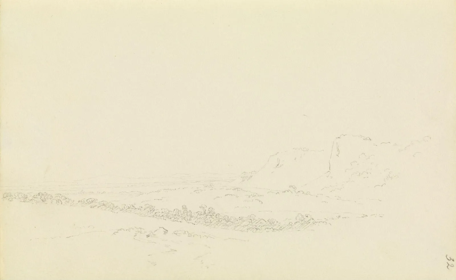 Paysage de la vallée de l'Elbe avec des montagnes, Caspar David Friedrich