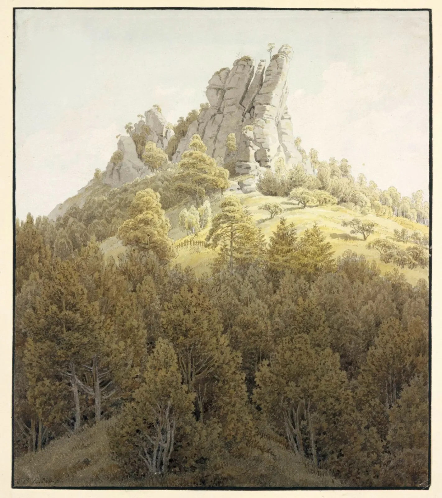 Le Heldstein, près de Rathen sur l'Elbe, Caspar David Friedrich