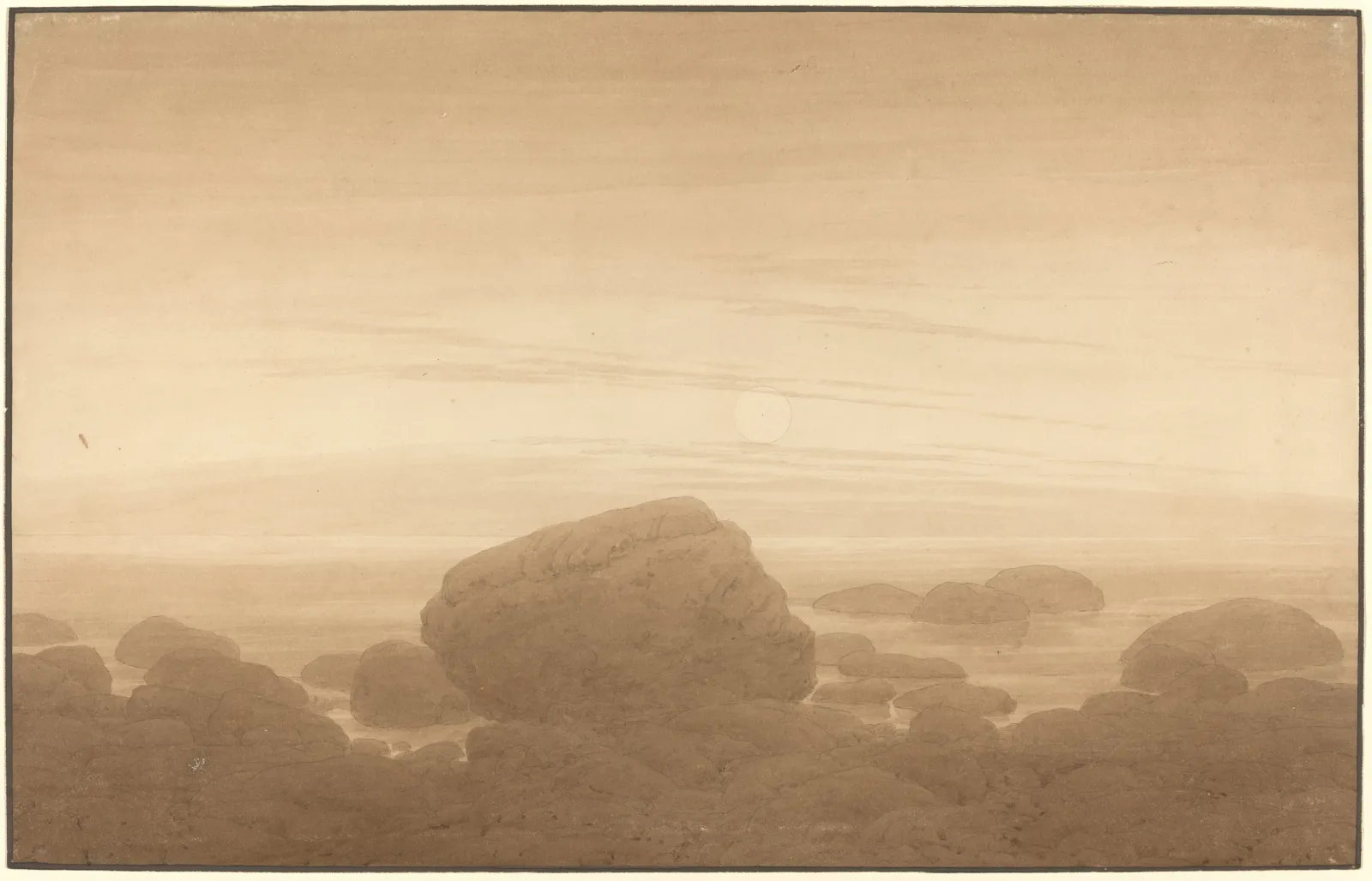 Lever de lune sur un rivage solitaire, Caspar David Friedrich