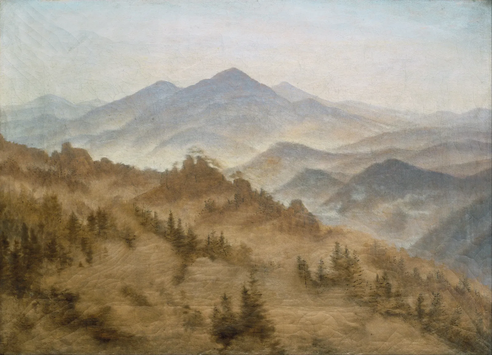 Paysage avec le mont Rose dans la Suisse bohémienne, Caspar David Friedrich