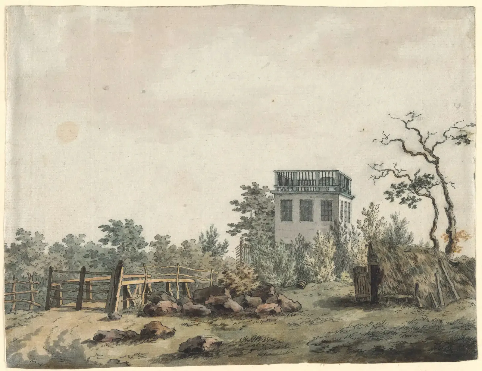 Paysage avec pavillon, Caspar David Friedrich
