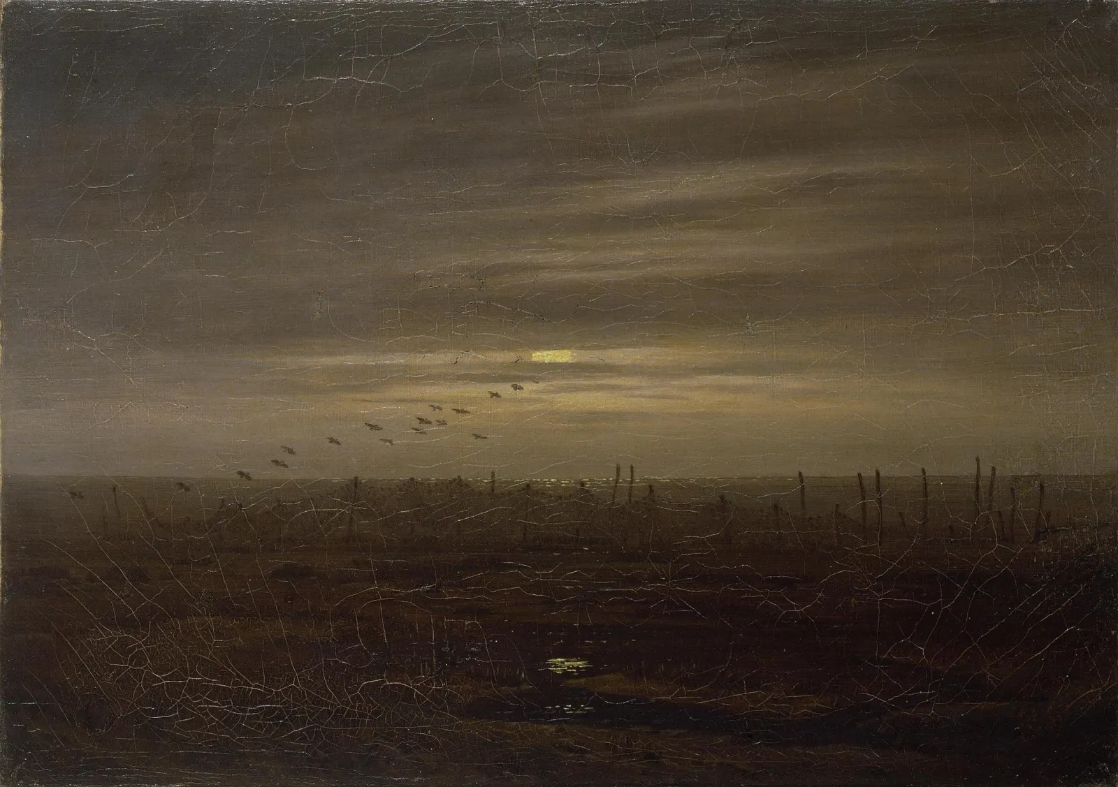 Plage avec des filets de pêche, Caspar David Friedrich
