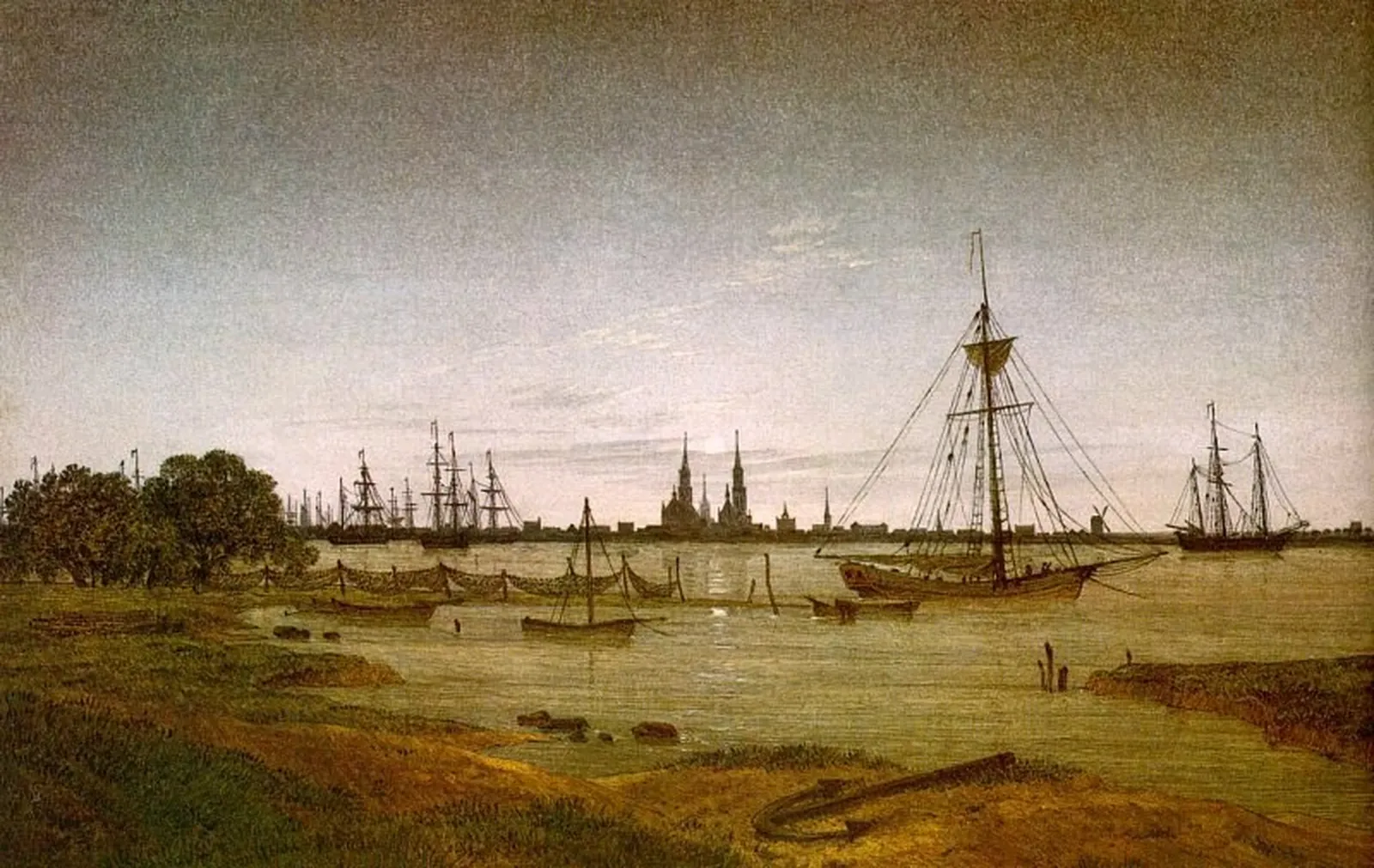 Port au clair de lune, Caspar David Friedrich