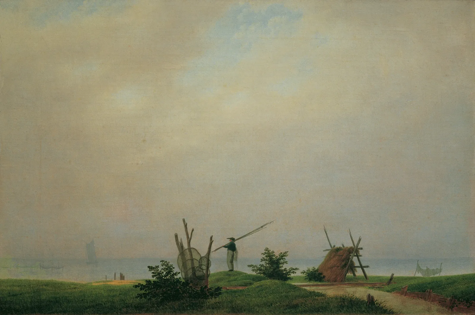 Rivage avec pêcheur, Caspar David Friedrich