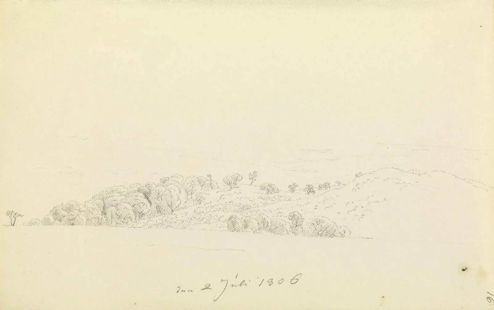 Collines de Rügen avec des arbres, Caspar David Friedrich