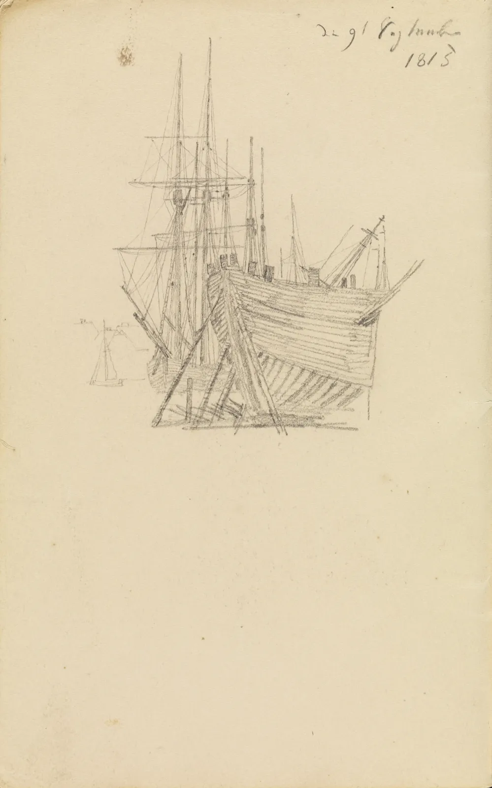 Voiliers dans le port, Caspar David Friedrich