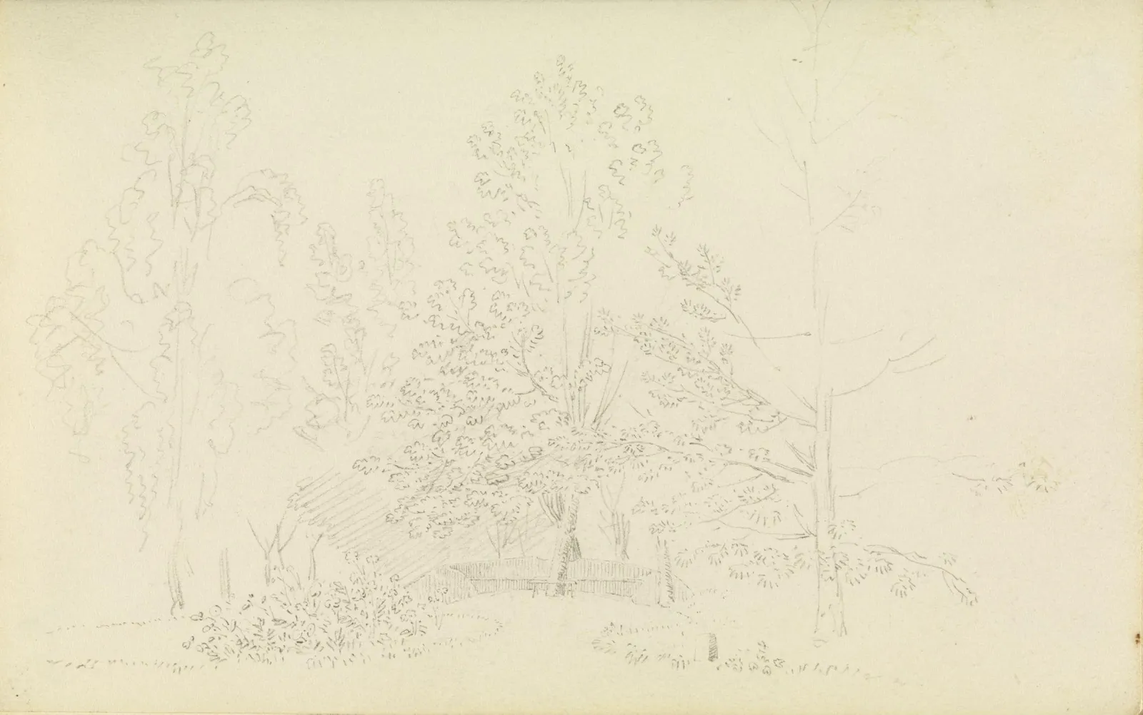 Banc sous les arbres, Caspar David Friedrich