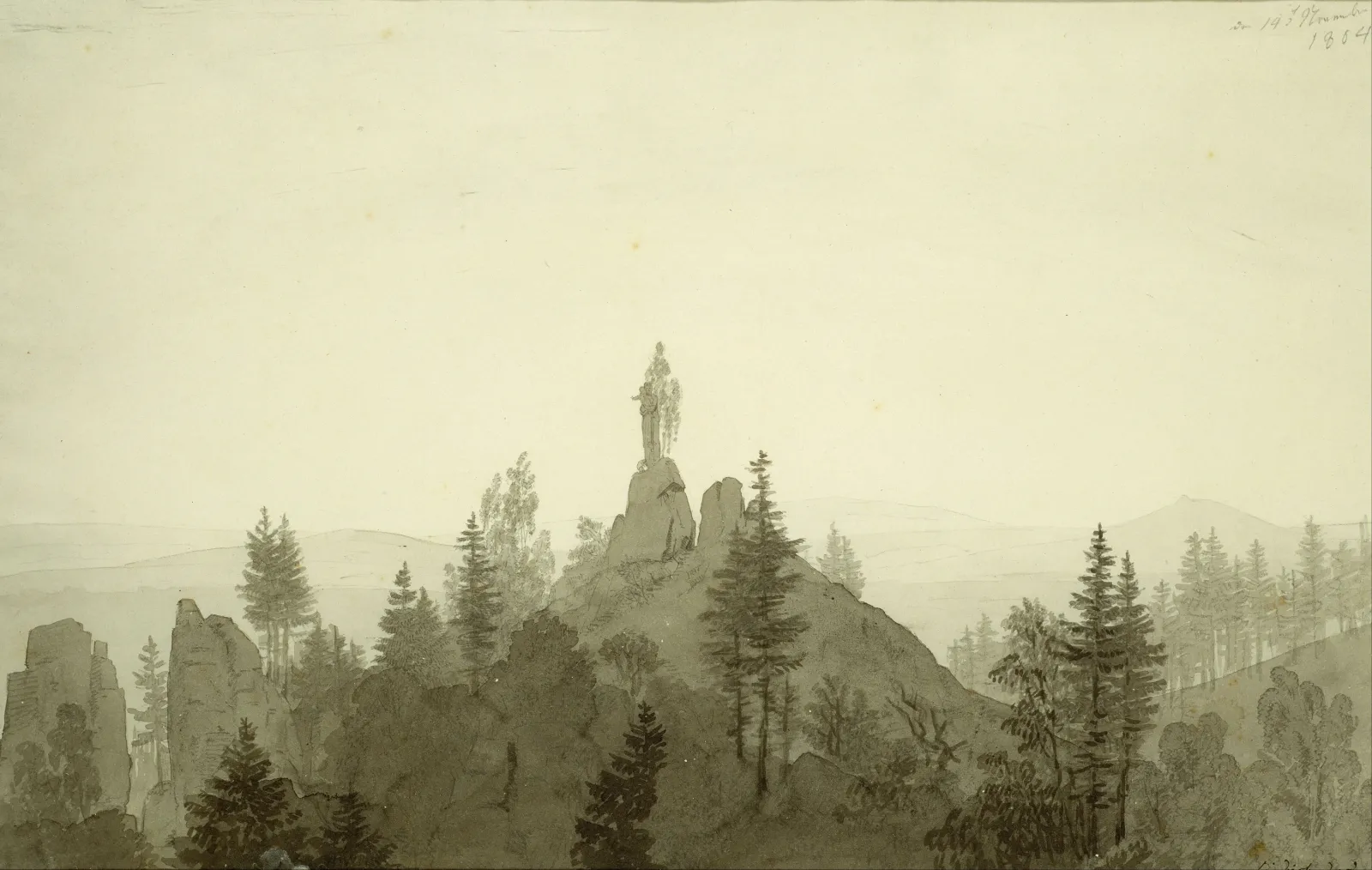 Statue de la Vierge dans les montagnes, Caspar David Friedrich