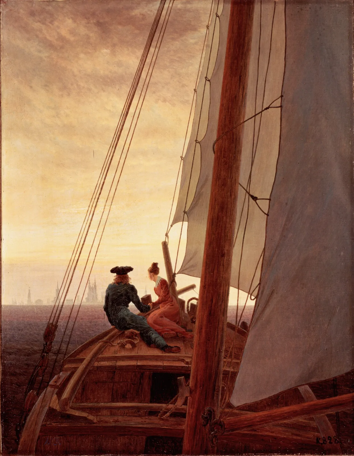 Sur le voilier, Caspar David Friedrich