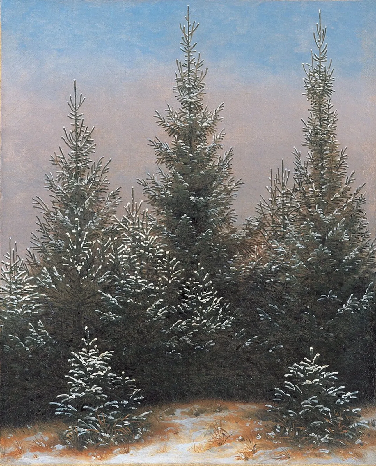 Taillis de l'épicéa au neige, Caspar David Friedrich