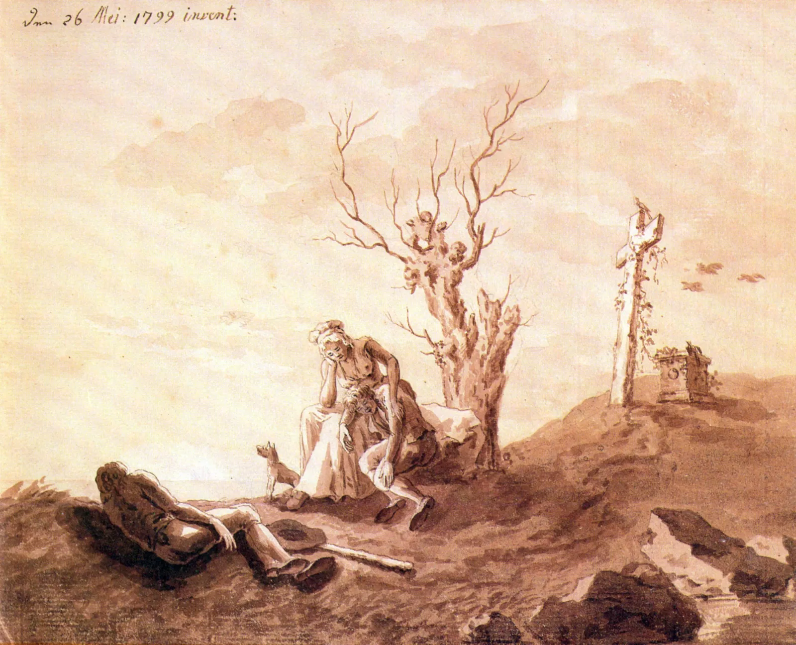 Trauerszene am Strand, Caspar David Friedrich