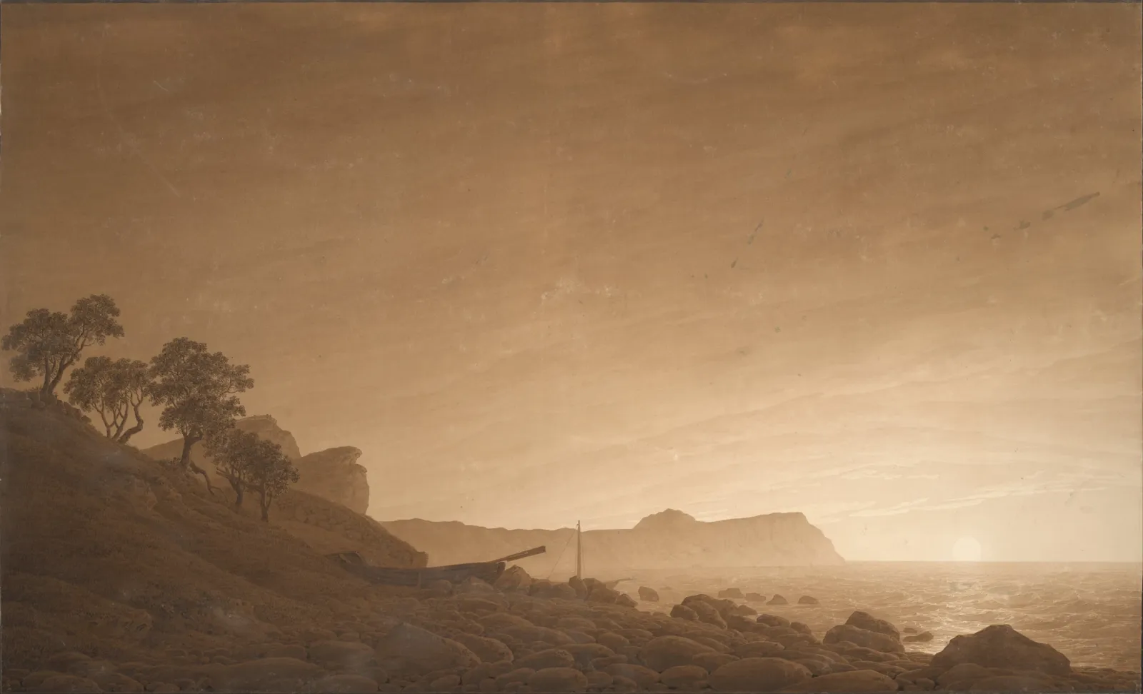 Vue sur Arkona au lever de la Lune, Caspar David Friedrich