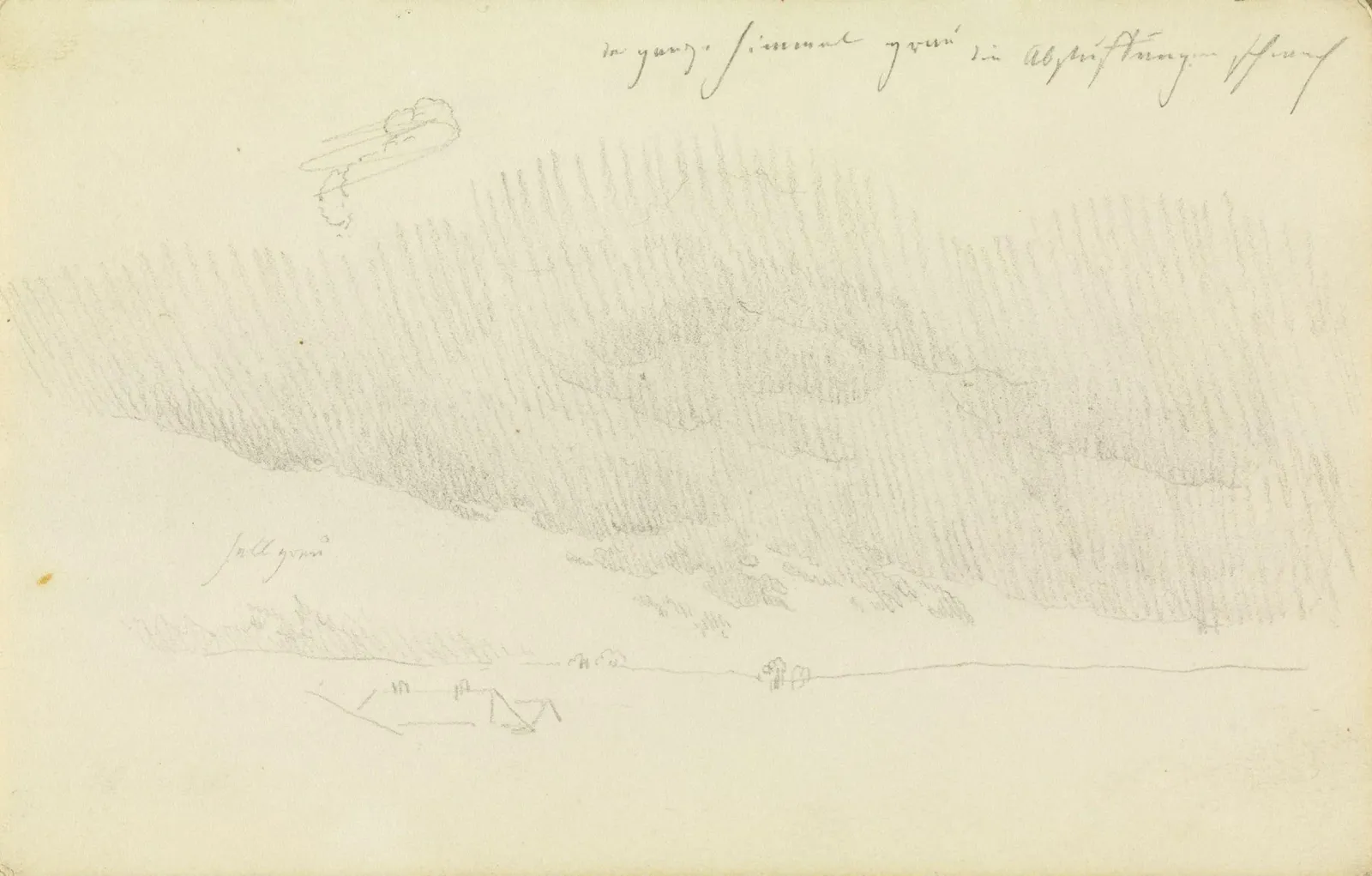 Étude de nuages avec une maison au premier plan, Caspar David Friedrich