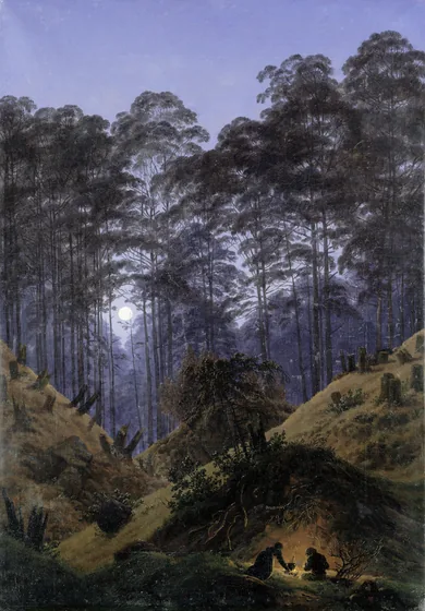 À l'intérieur de la forêt au clair de lune — Caspar David Friedrich