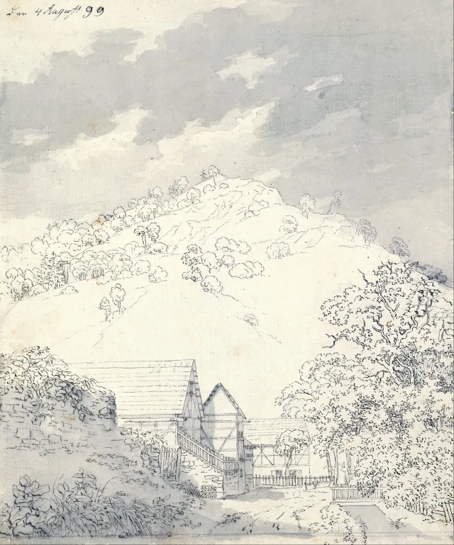 山腹の農家