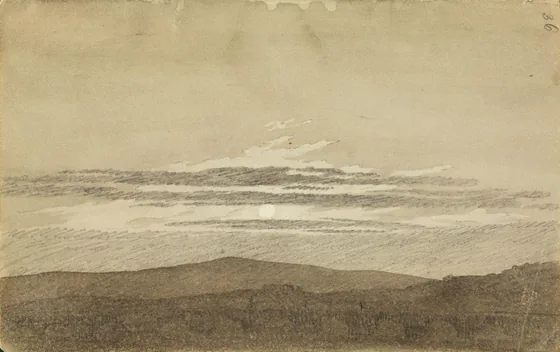 Paysage de montagne au soleil couchant — Caspar David Friedrich