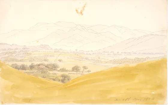 Paysage de Bohême avec le Mittelgebirge — Caspar David Friedrich