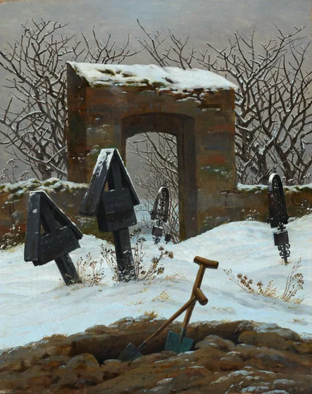 Cimetière sous la neige — Caspar David Friedrich