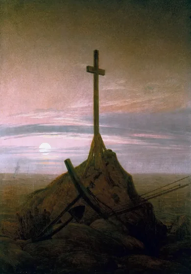 Croix surplombant la mer Baltique — Caspar David Friedrich