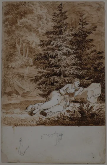 Jeune fille lisant dans la forêt — Caspar David Friedrich