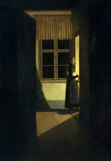 Femme descendant avec une bougie — Caspar David Friedrich