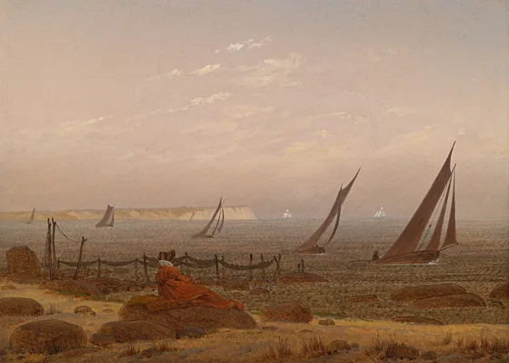Femme sur la plage de Rügen — Caspar David Friedrich