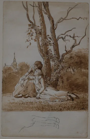 Amies sous un arbre — Caspar David Friedrich