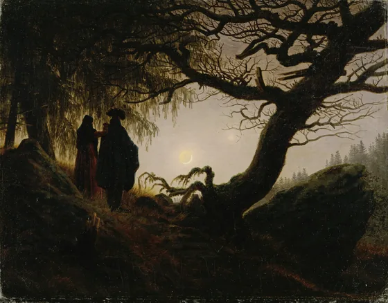 Homme et Femme contemplant la Lune — Caspar David Friedrich