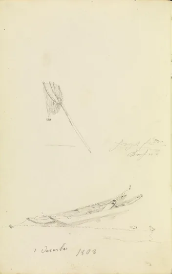 Épuisettes et barques sur l'Elbe — Caspar David Friedrich