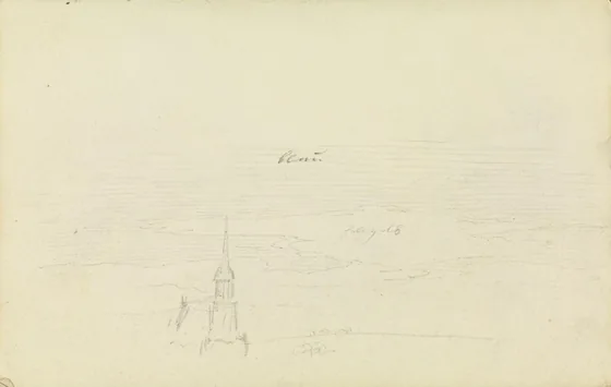 Flèche de clocher sur le ciel — Caspar David Friedrich