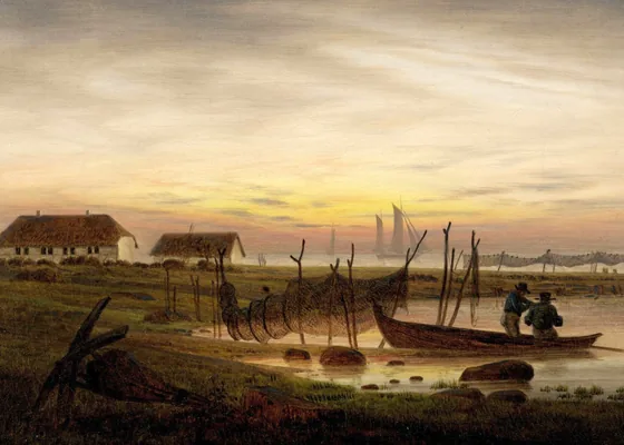 Paysage côtier dans la lumière du soir — Caspar David Friedrich