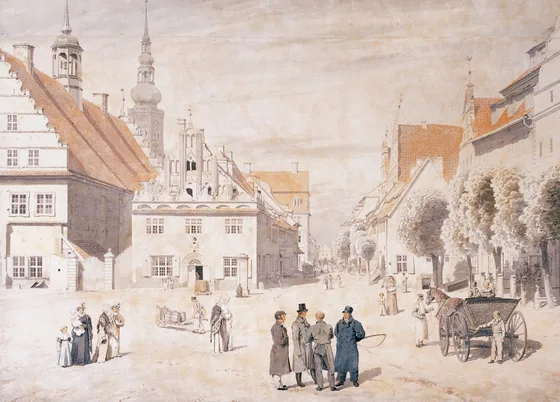 Le Marché de Greifswald — Caspar David Friedrich