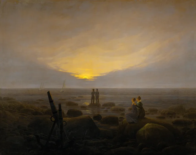 Salida de la luna sobre el mar, Caspar David Friedrich