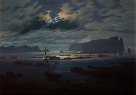 Mer du Nord au clair de lune — Caspar David Friedrich
