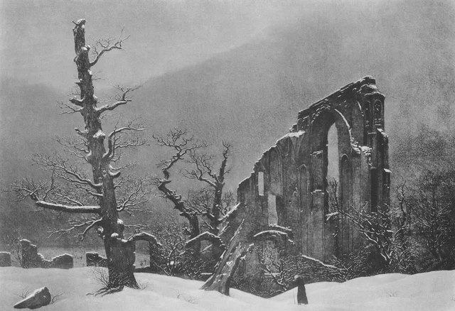 Monje en la nieve, Caspar David Friedrich