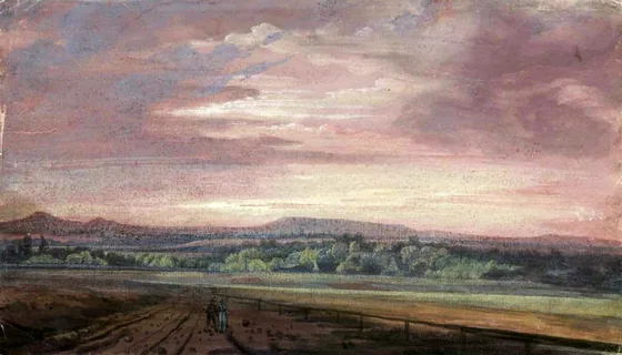 Monts des Géants au coucher du soleil — Caspar David Friedrich