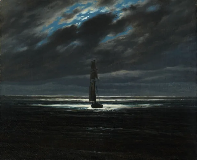 Barco a la luz de la luna, Caspar David Friedrich