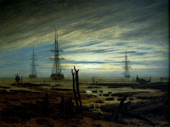 Navires à l'ancre — Caspar David Friedrich