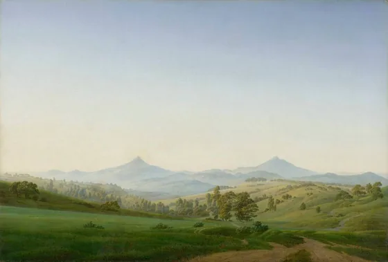 Paysage de Bohême avec le mont Milleschauer — Caspar David Friedrich