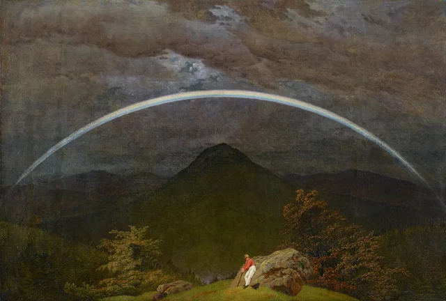 Paisaje de montaña con arcoíris, Caspar David Friedrich