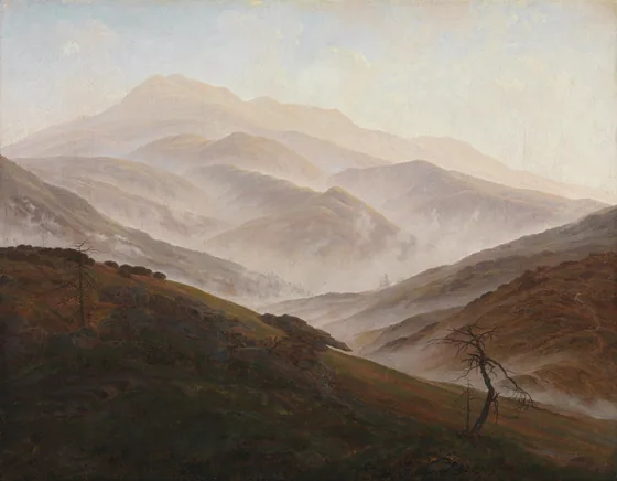 Paysage des Monts des Géants avec le brouillard montant — Caspar David Friedrich
