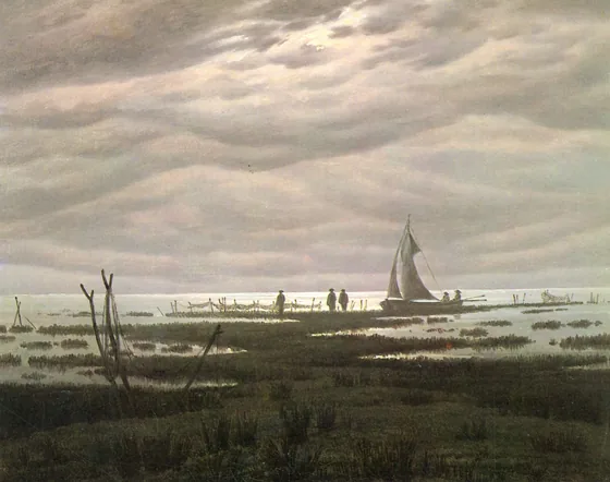Paysage plat dans la baie de Greifswald — Caspar David Friedrich
