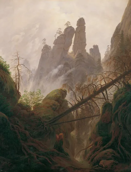Paysage rocheux dans la Elbsandsteingebirge — Caspar David Friedrich
