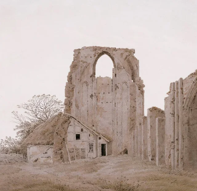 Ruina de la abadía de Eldena en Greifswald, desde el este, Caspar David Friedrich